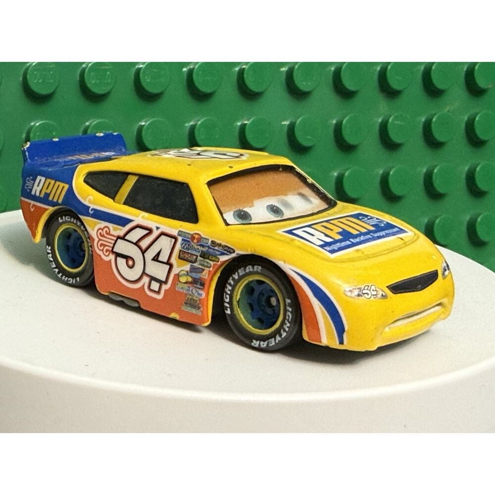 Disney Pixar Cars World Of Cars RPM #64 Piston Cup Mattel Moving Eyes